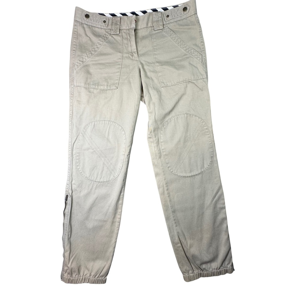 J.Crew Chino Favorite Fit Utility Knee Patch Ankle Zip Pants Size 8 Tan Khaki